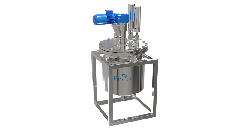 الخالط بالموجات فوق الصوتية مجتمعة مع الخزان والمفاعل للاستحلاب والتشتت